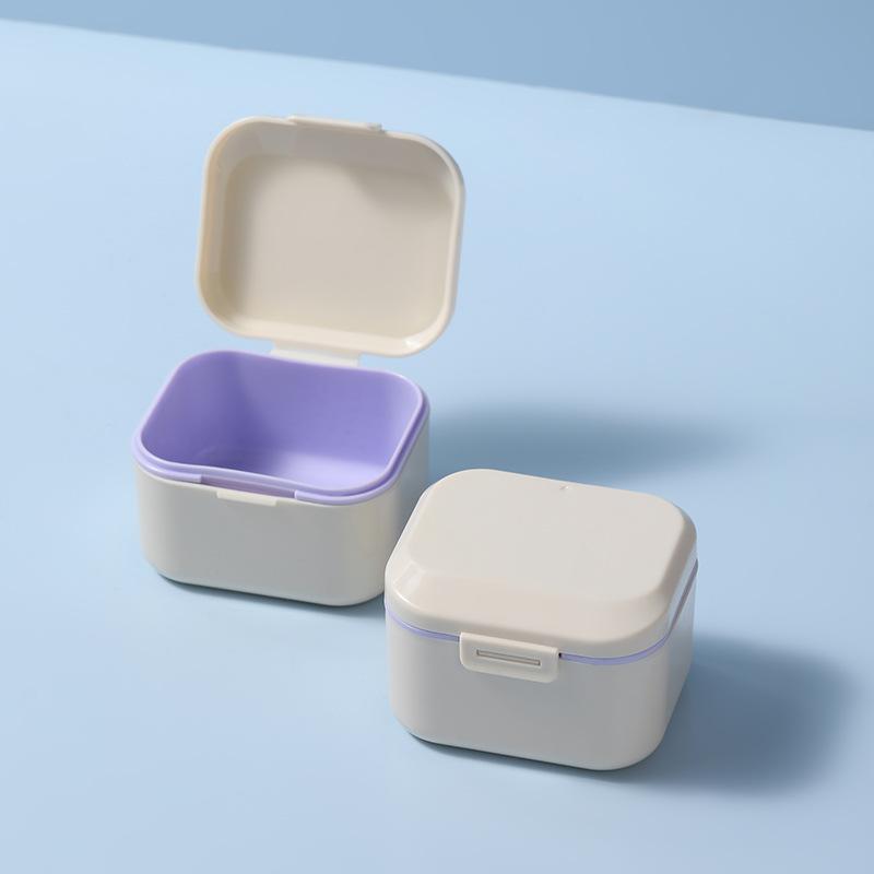 Портативный контейнер для ретейнера Двухслойный бокс для брекетов Бокс для каппы для рта Кейс для хранения элайнеров для зубов и зубных протезов для гигиены полости рта и искусственных зубов