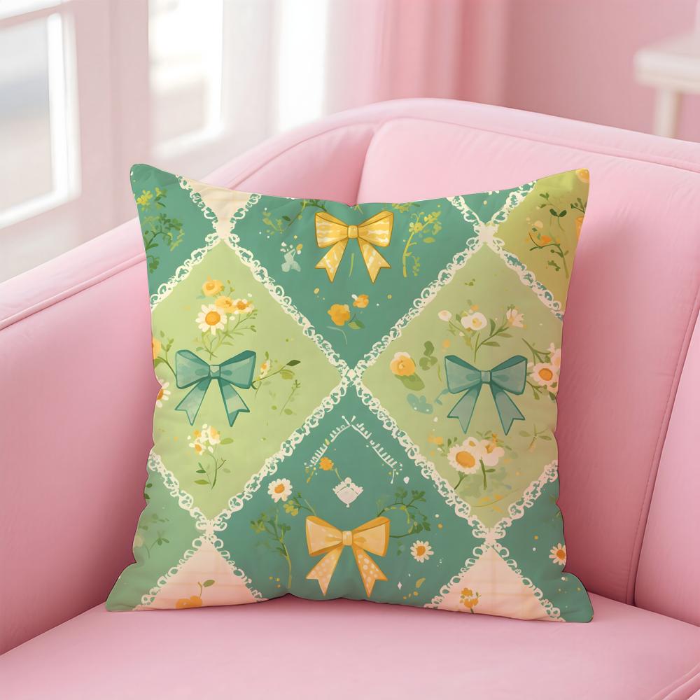 Colorful checkered pattern Cushion Cover Pillow Case Soft Skin Friendly Fabric Comfort Concealed Zipper