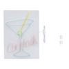 Wall Decor Neon Sign Cocktail Glass Shape Multifunctional Blue White Pink and Green Light LED Neon