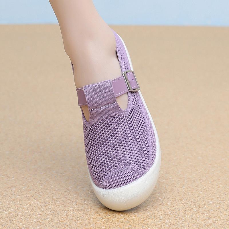 Женские повседневные беговые дышащие трикотажные летние сетчатые спортивные повседневные сандалии для мам