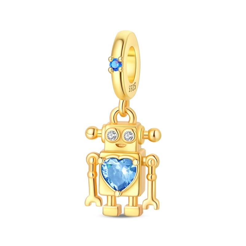 Original 925 Silver Penguin Whale Chameleon Pendant Robot Plant Bead Decoration fit Necklaces Bracelets Jewelry Gifts