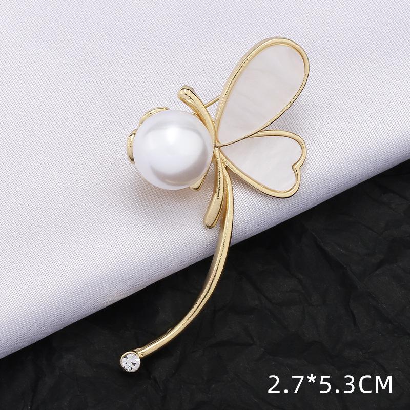 Модная брошь с бантом: Металлические украшения с жемчугом и стразами в виде цветка