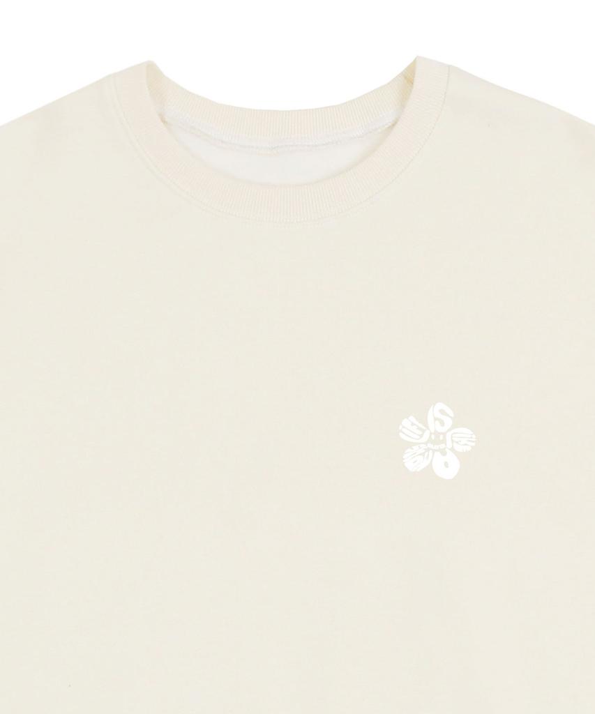 GRAVER [Unisex] Small Life Logo Flower Smile Sweatshirt_Cream