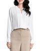 SPRING SEAON Long Sleeve Chiffon Blouse with Tucked Loose Plus Sizes Suitable for Size 3L Women's V-Neck Detail, Fit, Available, Suits, Office,