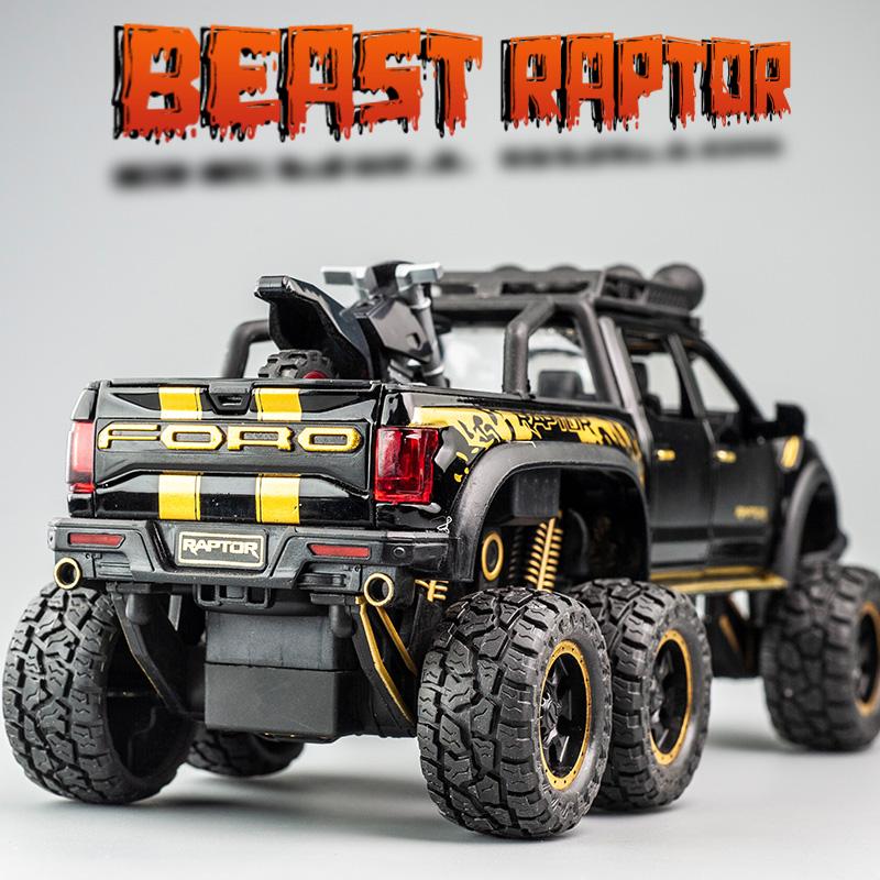 cjafuz1 1/28 Ford Raptor F150 Alloy Car Modified Off-Road Vehicle Model Diecast & Toy Vehicles Metal Car Model Collection Kids Toys Gift
