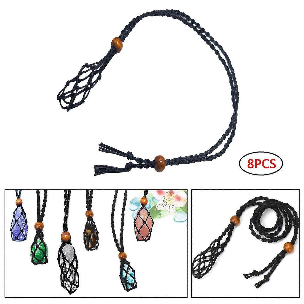 Adjustable Necklace Cord Empty Stone Holder for Pendant DIY Craft Black