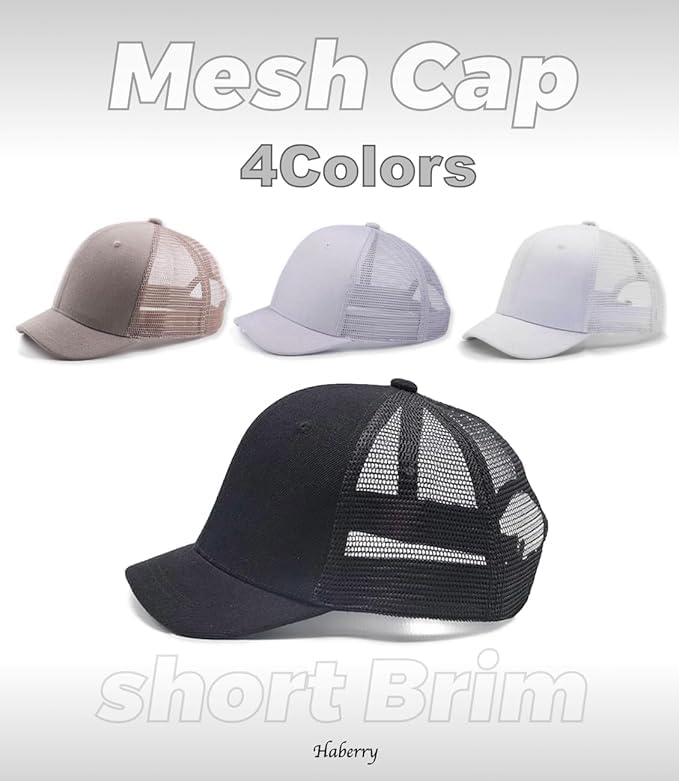 HABERY Сетчатая бейсболка с коротким козырьком, однотонная, дышащая, мужская, кепка, шляпа, цвет, (военно-морской флот)