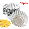 10Pcs Egg Tart Molds Aluminum Cupcake Mold Reusable Non-stick Cake Cookie Chocolate Mold Kitchen Baking Tool