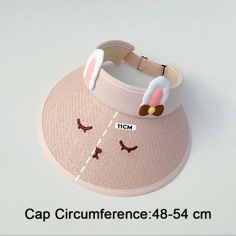 Adjustable Sun Visor Hat Large Brim Sunscreen Cap Lovely Empty Top Cap Boys Girls