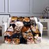 Cat Blanket Printing Super Soft Flannel Blanket Flannel Bedspread Bedding Sofa
