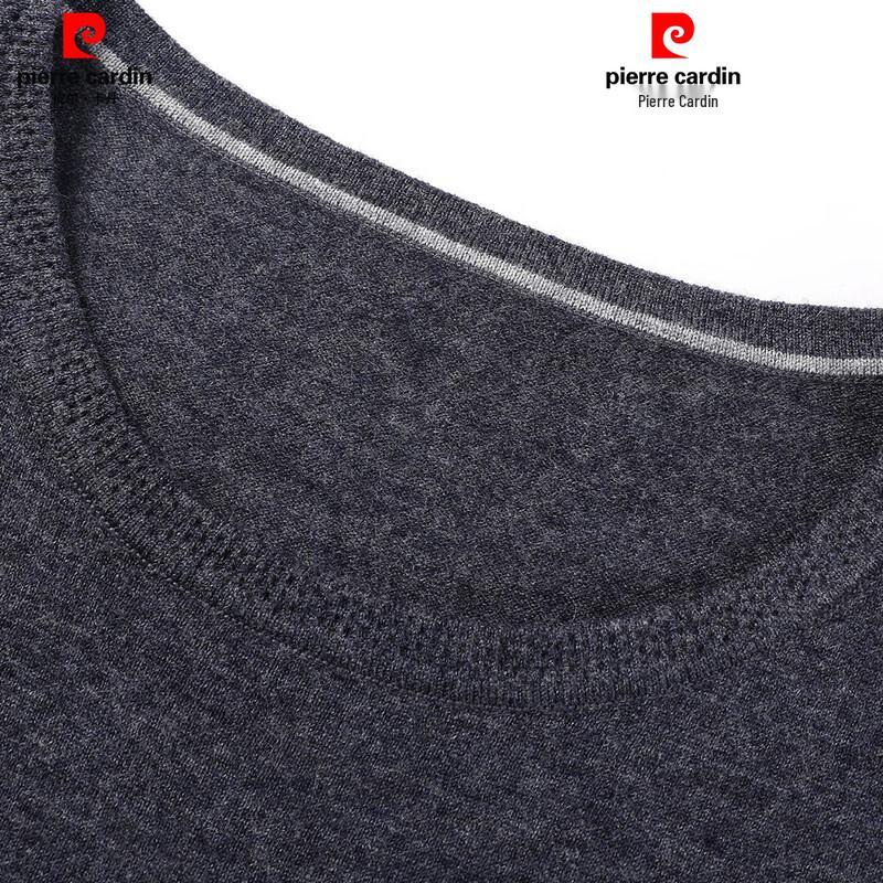 Мужской свитер Pierre Cardin из 100% чистой шерсти, с коротким рукавом и круглым вырезом