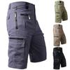 Men's Capris Loose Straight Tube Casual Multi Pocket Cotton Work Shorts