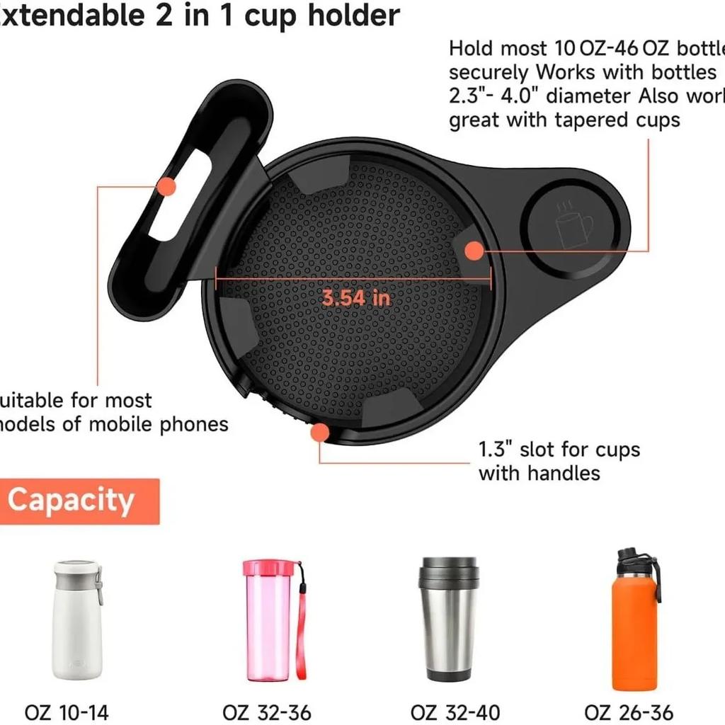 Автомобильный держатель для стакана, расширитель, адаптер для подстаканника, многоцелевой автомобильный салон, расширяемый органайзер, аксессуары для хранения с держателем для телефона