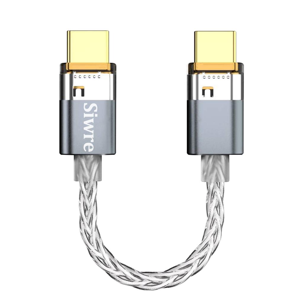 SIWRE OT1 Type-c To Type-c Audio Cable For Dongle DAC Portable Headphone Amp Silver-Plated Single Crystal Copper USB-C CablesGood product