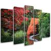 Five Piece Picture Canvas Print Japan Garden Forest