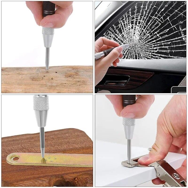 1шт золотой кернер автоматический пружинный позиционер стеклянный ударник дырокол для разбивания окон центрирующий и пробивной инструмент аксессуары