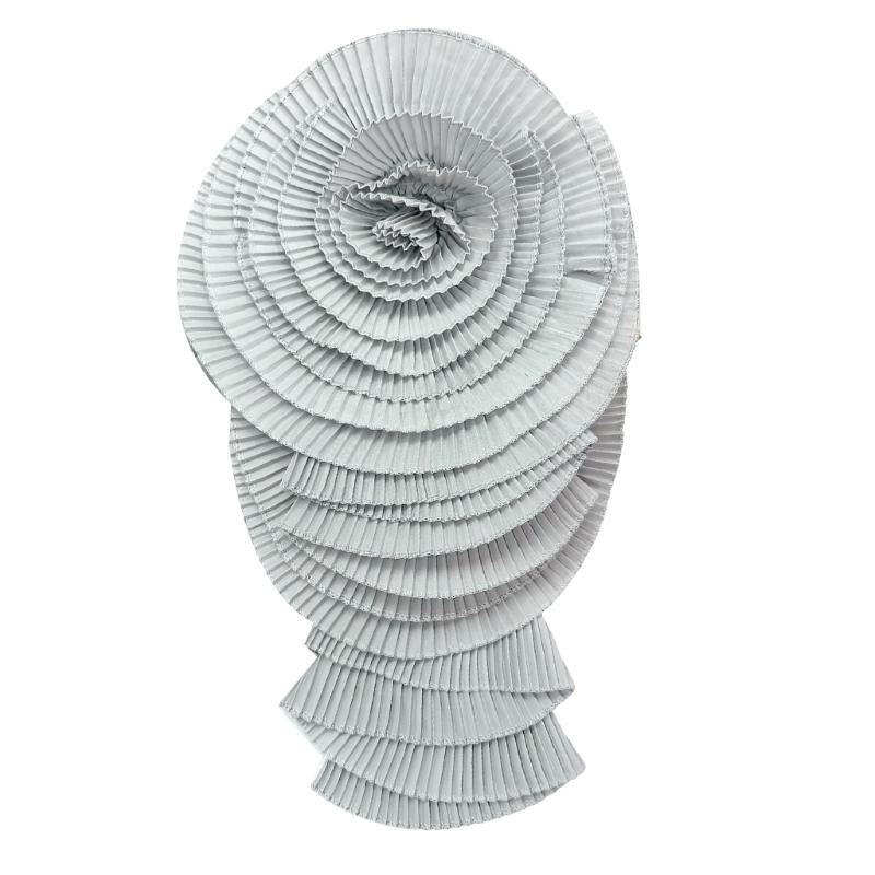 Модная плиссированная большая булавка-цветок на лацкан, преувеличенная сложенная брошь-цветок для платья и рубашки, женская нагрудная булавка, украшение