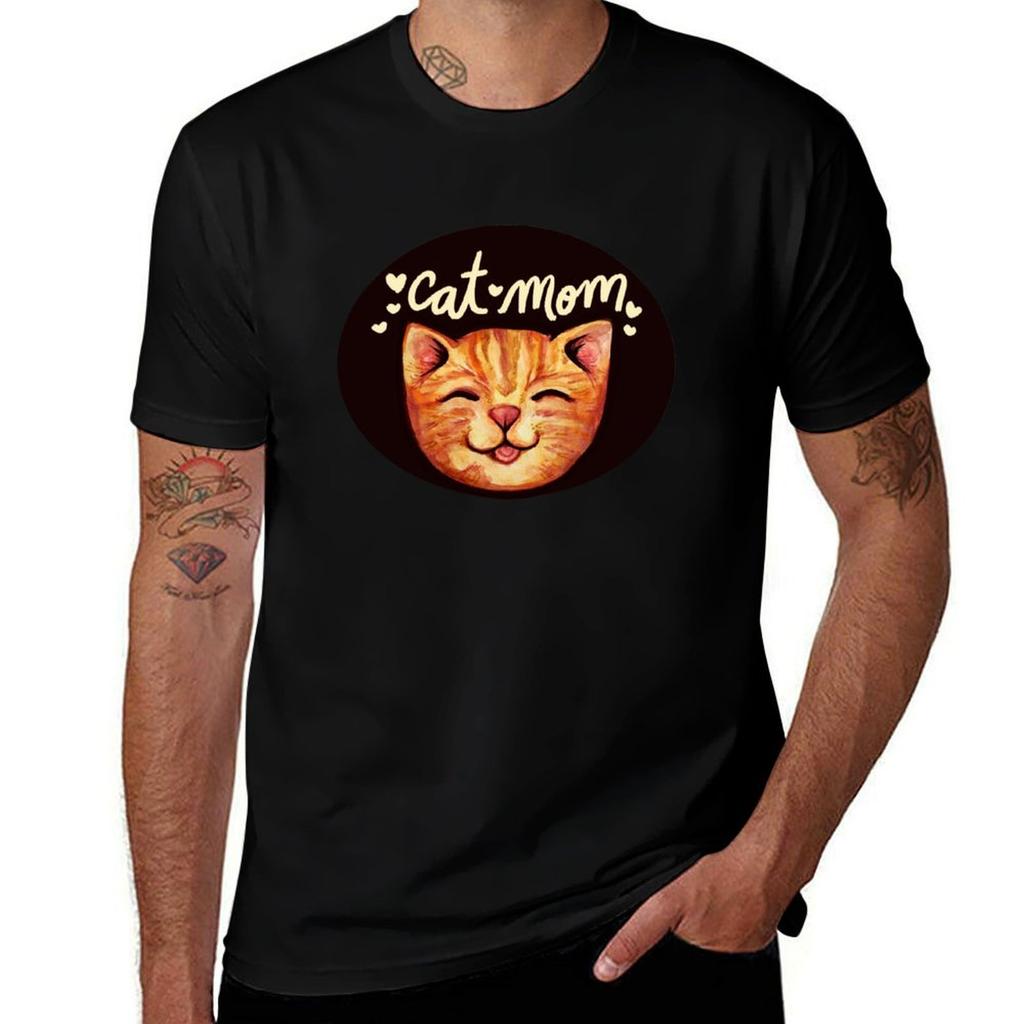 Cat Mom TShirt Big and Tall Solid Color TShirt