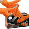 100Pcs/set Heavy Duty Orange Nitrile Gloves Disposable Gloves with Diamond Textured Grip for Mechanic Safety & Work Gloves