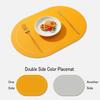 4PCS Leather Placemats Oval Double Sides 2 Colors Waterproof Nordic Modern Kitchen Decor for Home Dining Table Plates Cups Pads