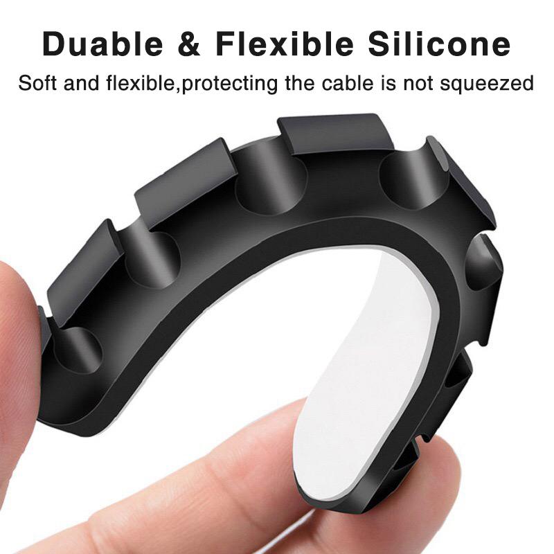 Silicone Cable Organizer USB Cable Winder Desktop Tidy Management Clips Cable Holder