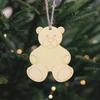 20pcs Poplar Wood Material Bear Wooden Cutouts Gift Tags  for Craft Supplies