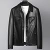 High-end Leather Leather Jacket Men's Goatskin Short Lapel Fashion Handsome Soft Leather Jacket Thin Coat Tide
