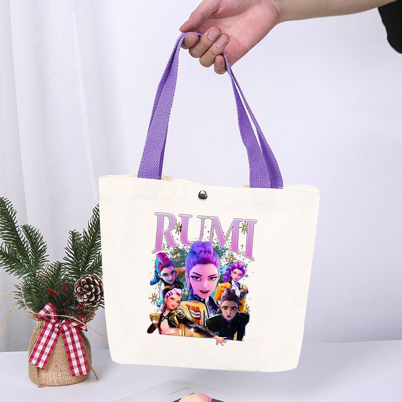K-Pop Anime Cartoon Printed Student Large Capacity Portable Shoulder Bag Casual Canvas Bag