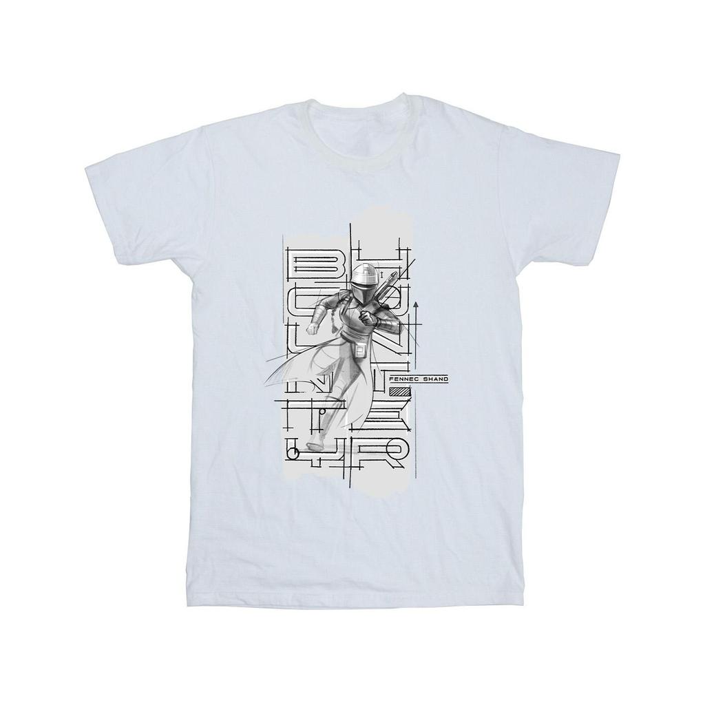 Star Wars Mens The Book Of Boba Fett Fennec Illustration T-Shirt