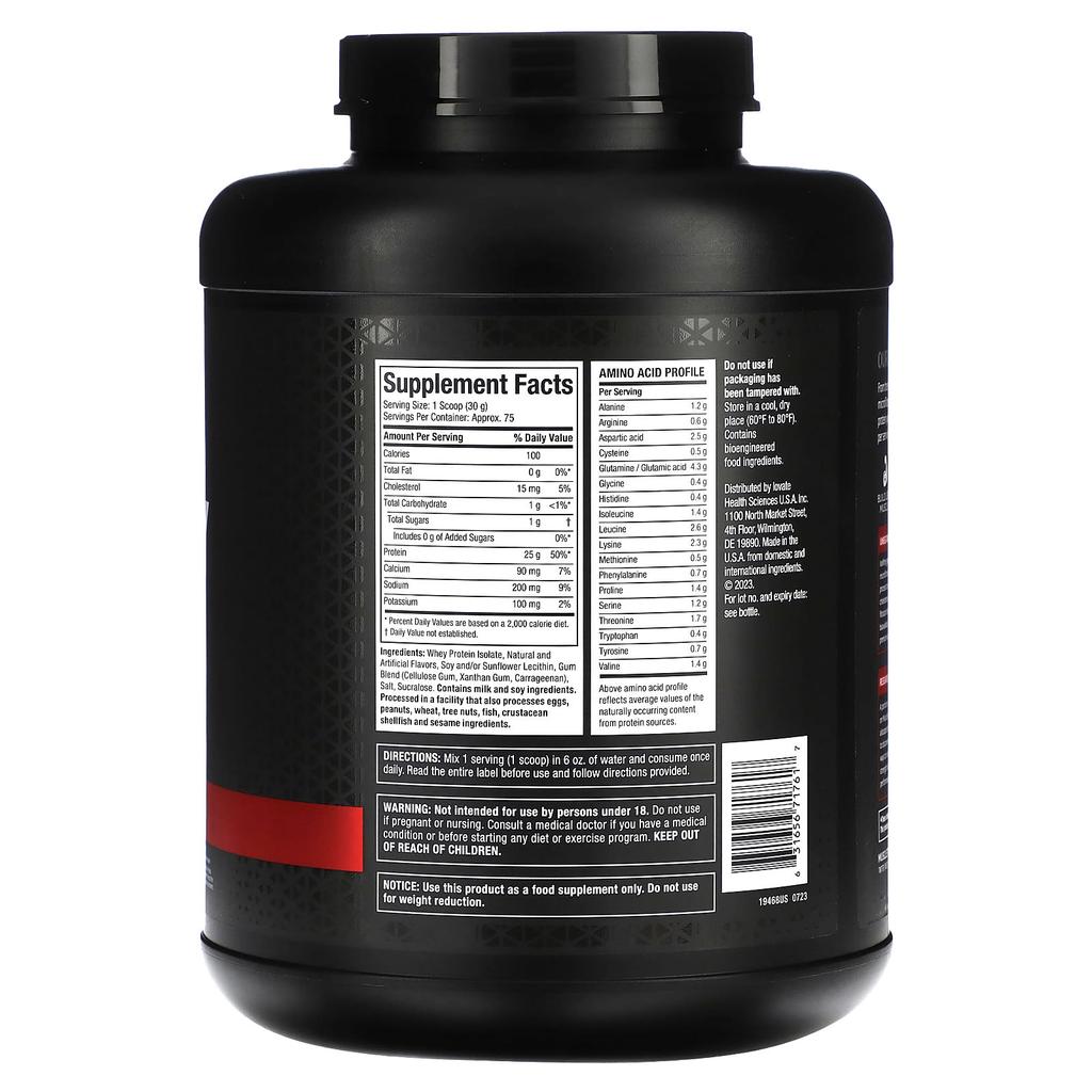 Muscletech IsoWhey, 100% Whey Protein Isolate, Vanilla, 5 Lbs (2.27 Kg)