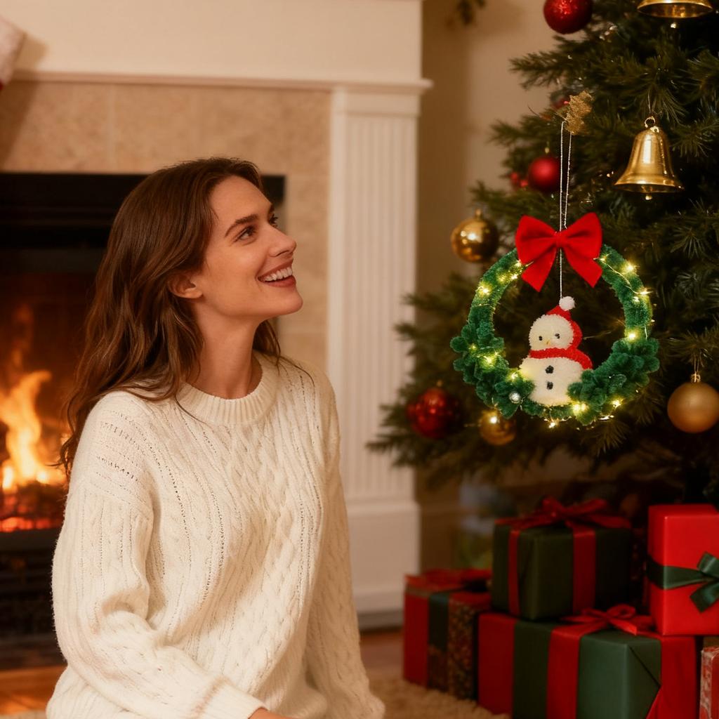 DIY Christmas Wreaths For Front Door - 15.75x9.84x2.76 Inches, Garland Hangable Decor, Ornaments Tree Decorations Winter