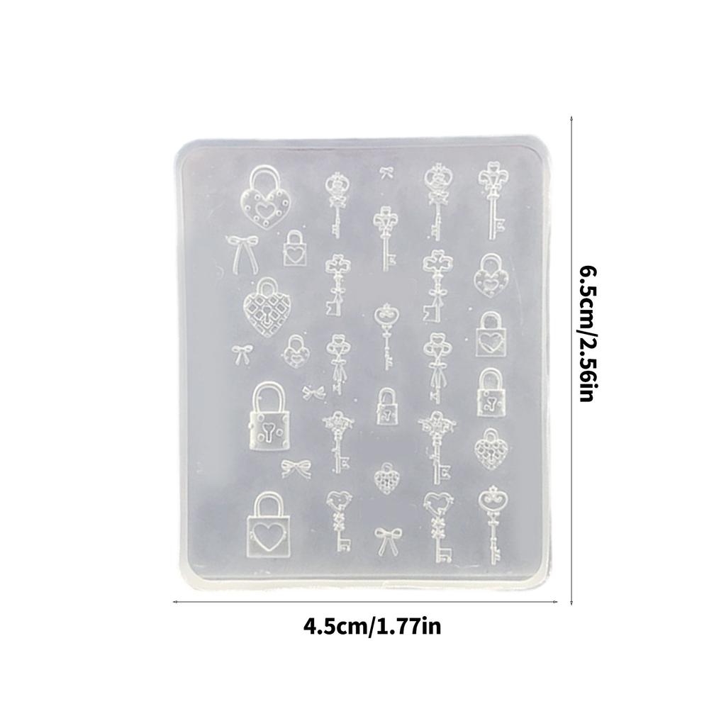 Силиконовые формы для украшения ногтей Тема ключа и замка Маленькие аксессуары Формы для рукоделия Подарок для любителей красоты