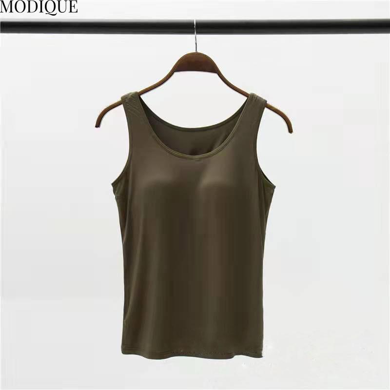 MODIQUE женская повседневная майка с подкладкой для груди без косточек жилет женская подтяжка майка основа большой размер майка нижнее белье
