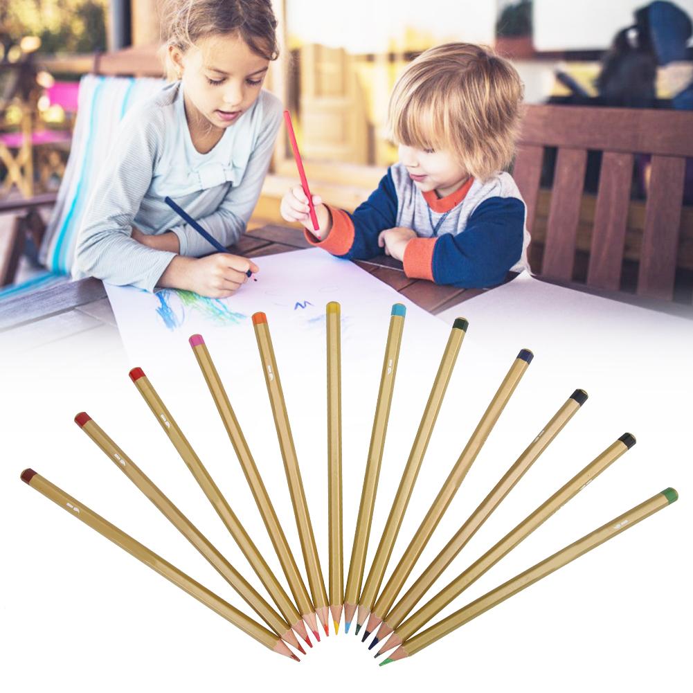 12 цветных водорастворимых карандашей для рисования акварелью, школьные принадлежности в железной коробке