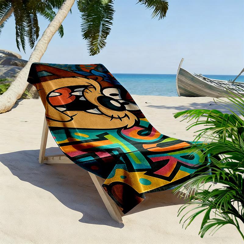 Maniac Tas Print Beach Towel, Large Soft Quick Dry Towel for Beach Camping Swimming