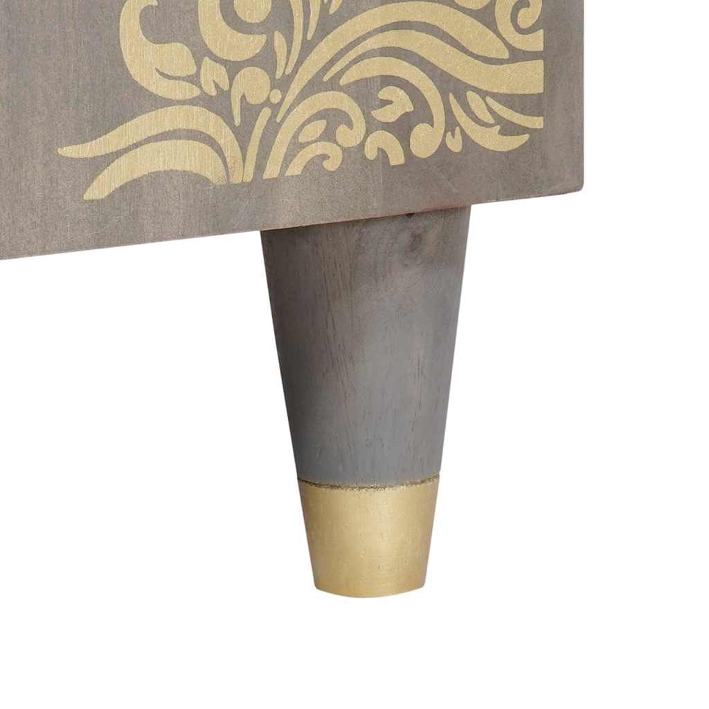 Sideboard Gray and Gold 60 x 33 x 75 cm Solid Mango Wood
