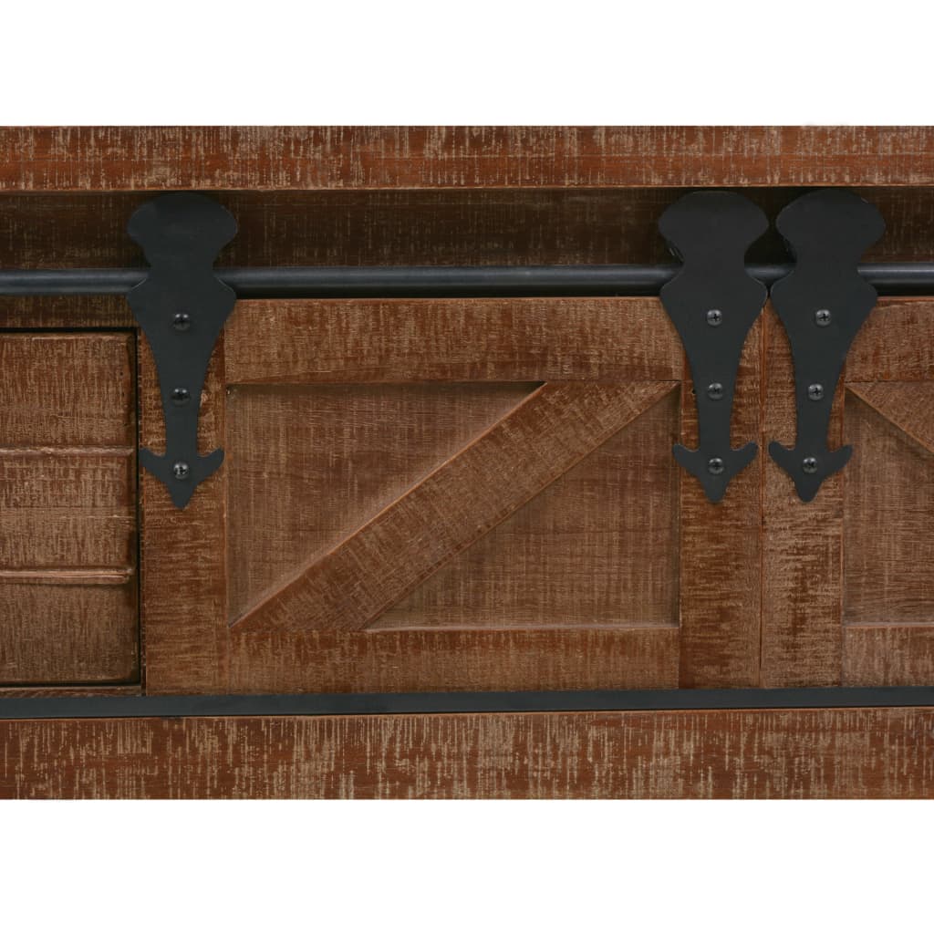 Console Table Solid Spruce Wood 131 x 35.5 x 75 cm Brown