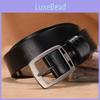 Stylish Genuine Leather Belt For Men With Alloy Buckle And Modern Square Pattern For Daily And Office Wear