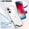 KEYSION Противоударный прозрачный чехол с защитой четырех углов для iPhone 12 13 14 15 16 Pro Max 16e Plus Прозрачная накладка на телефон из мягкого ТПУ+ПК