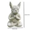 Dog Statue Resistant Waterproof Resin Garden Decoration Bulldog Sculpture Yoga Pose Meditation Dog