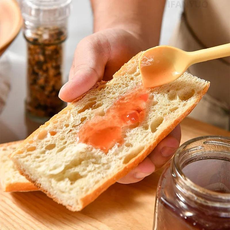 Silicone Spatula Set Double-Headed Scraper Long Hand Stirring Spoon Jam Cream Deep Bottle Spatula Coffee Spoon Party Supplies