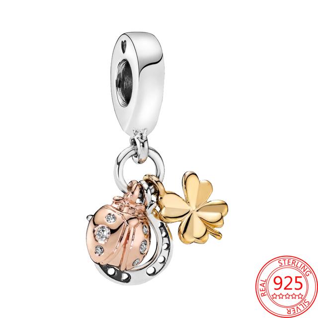 Подвеска из стерлингового серебра 925 пробы, романтическая розовая любовь, фиолетовый камень, подходящий для модного браслета для женщин, изготовление ювелирных изделий своими руками