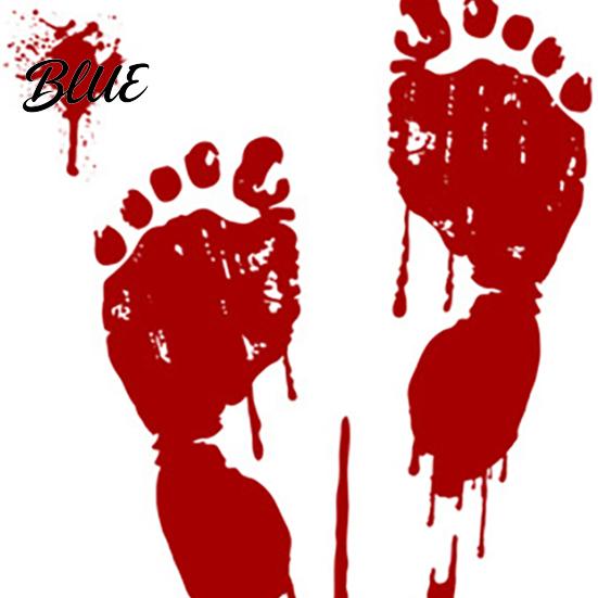 Decorative Window Film Halloween Blood Handprints/Footprints Wall Stickers Removable Decals Spooky Waterproof Scratch-resistant Decal DIY Decoration