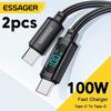 Essager 2 шт. 100 Вт USB Type C на USB C кабель дисплей 5A быстрая зарядка USB C кабель для передачи данных для Huawei Samsung S22 Poco F3 ноутбук iPad