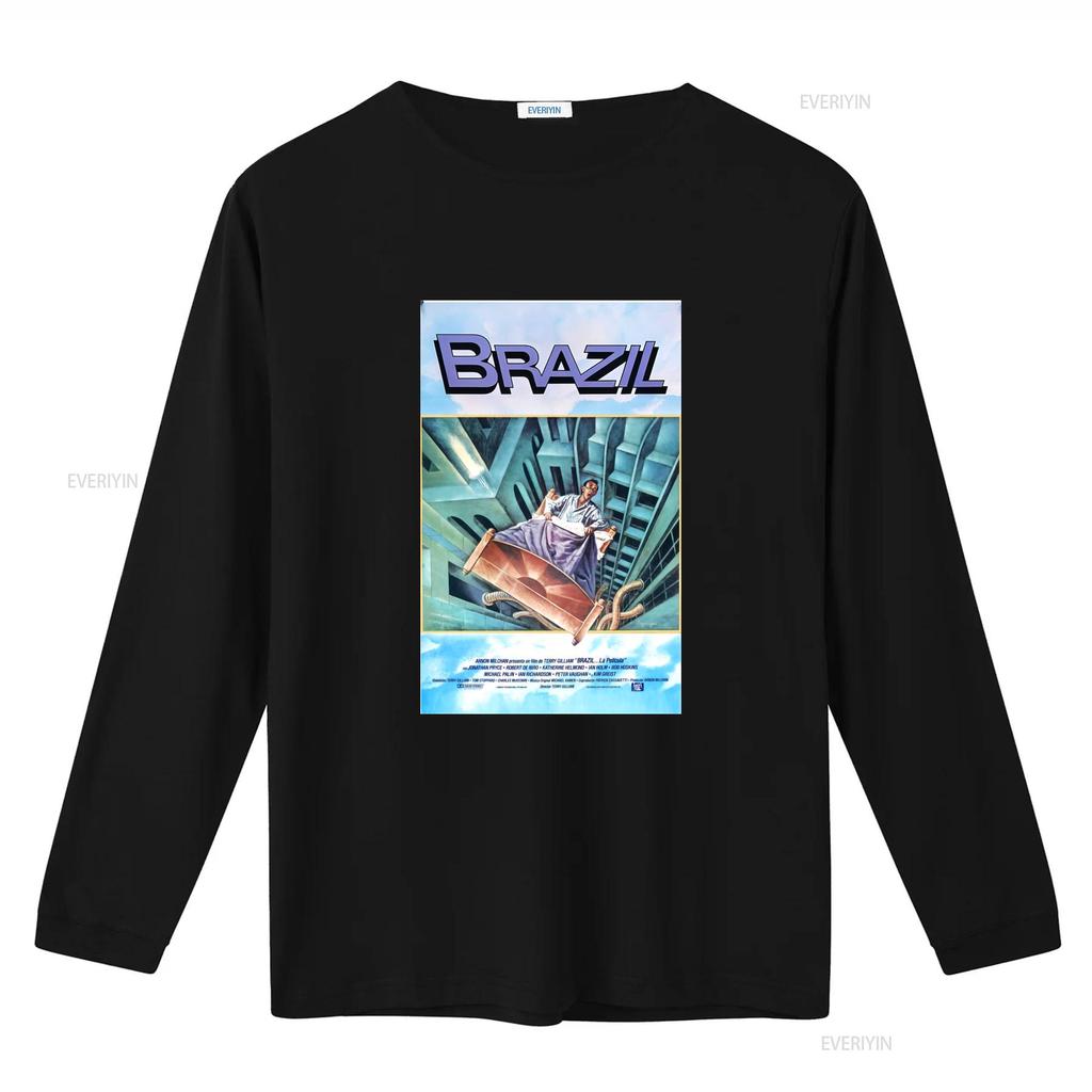Retro Vintage Cult Movie Brazil Classic Poster Print Casual T Shirt vintage Washed Versatile fashion Top For Everyday Wear