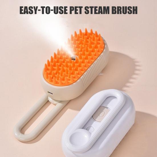 Cat Steam Brush Rechargeable Steamy Pet Brush with 360-degree Rotating Handle Cat
