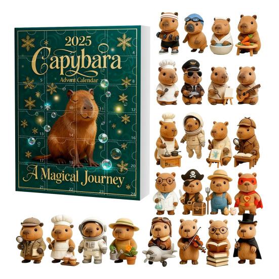 Рождественский кулон в виде мультяшной капибары, 24-дневный рождественский календарь обратного отсчета, праздничный декор