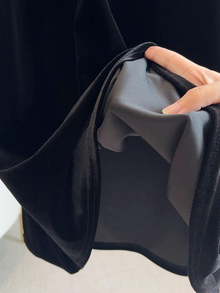 Юбка-годе из бархата с высокой талией для женщин - Мода осень/зима 2025, Приталенный стиль миди, облегающий бедра