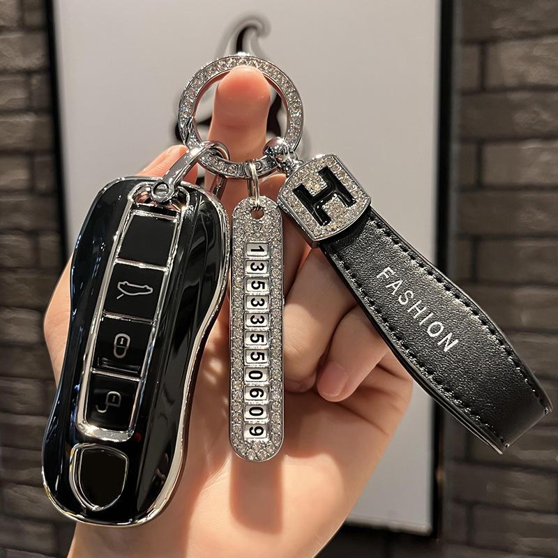 Чехол для ключей из ТПУ с 3 кнопками, брелок для Porsche Panamera Cayenne 971 911 9YA Macan Boxster, автомобильные аксессуары