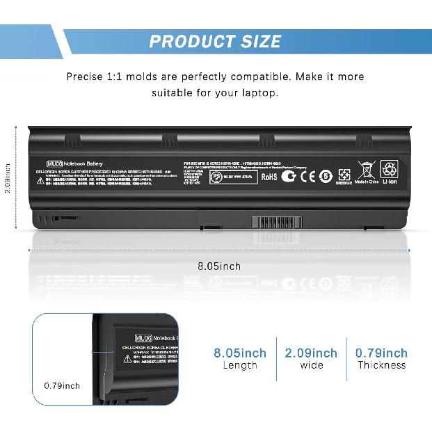 MU06 MU09 Laptop Battery for HP Spare 593553-001 593554-001, HP Compaq Presario CQ32 CQ42 CQ43 435 436, Pavilion DM4 G4 G6 G7 DV3-4000 DV5-2000
